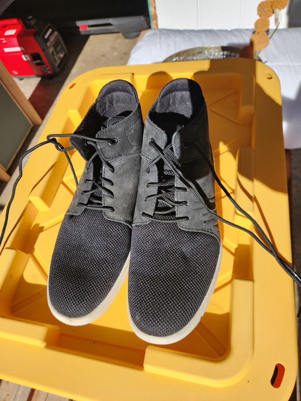 Timberland Black Knit & Suede Chukka Boots